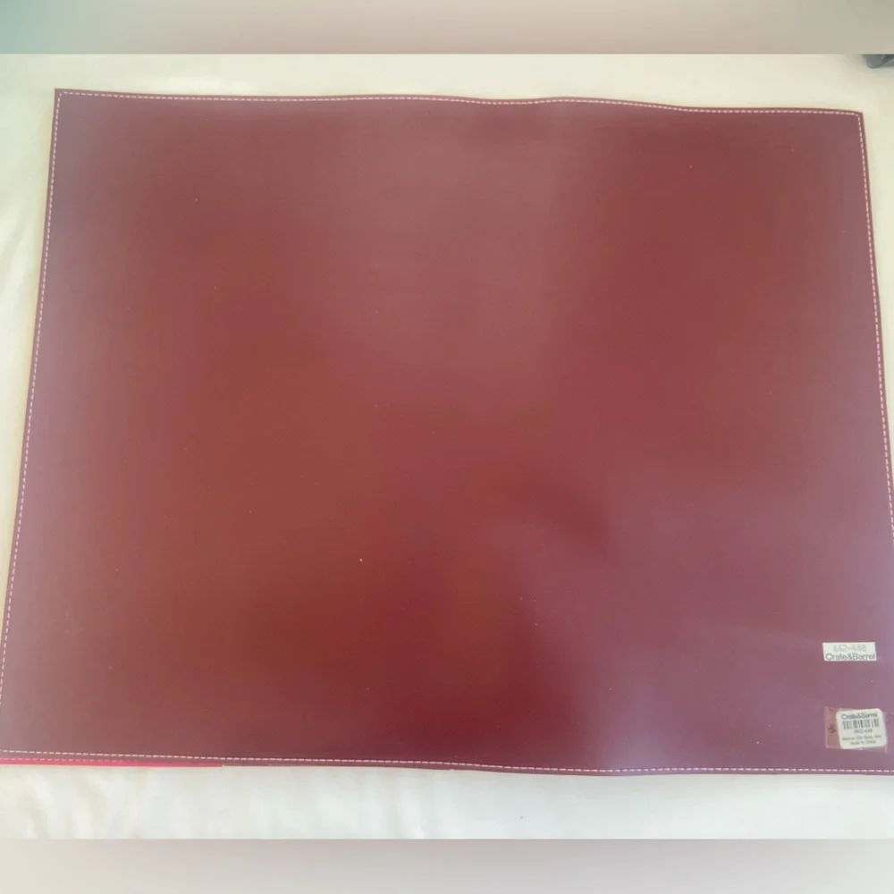 (2) Crate&Barrel faux leather placemats
